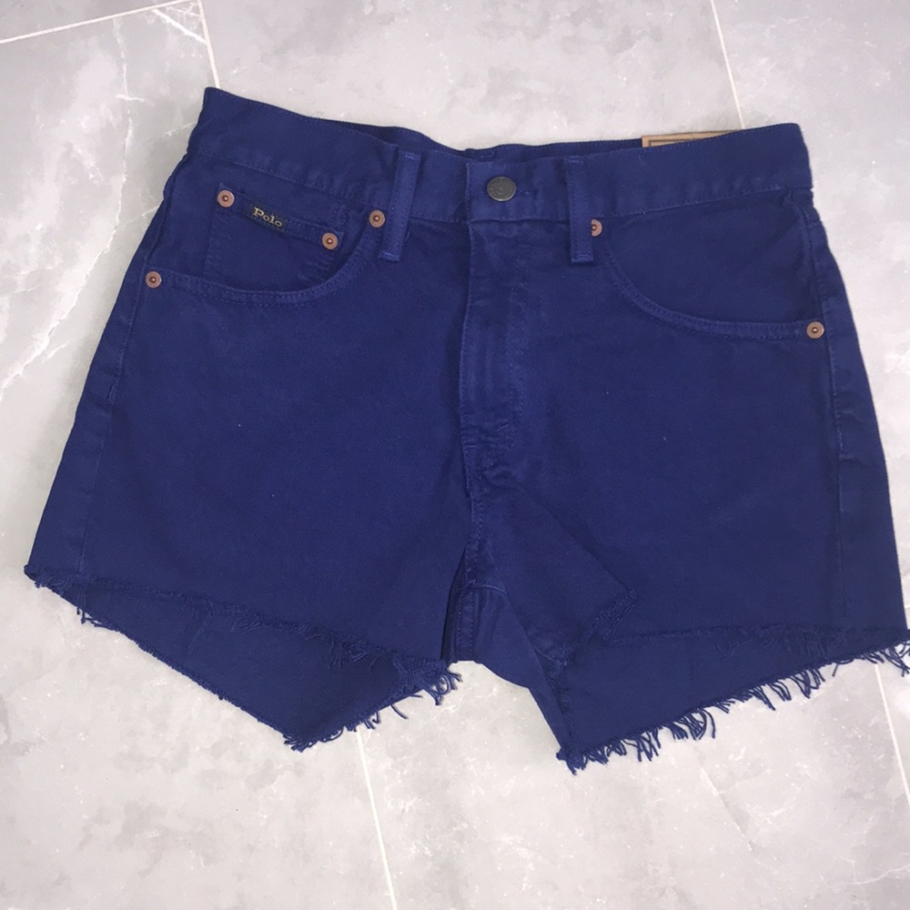 NWT Polo Ralph Lauren The Crosby Relaxed Shorts Cotton Blue Women’s